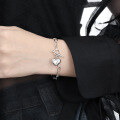 wholesale Silver 703OT Chain Link Heart Bracelet for Women, High-end Minimalist Small Batch Design, Unique Ins Style Wholesale Jewelry-0-2