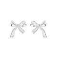 wholesale S925 Sterling Silver Bow Ribbon Ear Studs for Ear Piercing Care, Minimalist and High-End Earrings, Little Red Book Viral Style-0-4