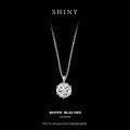 Sterling Silver 2-Carat Moissanite Minimalist Pendant Necklace, Wholesale Gift-0-5