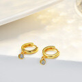 14K Gold Plated S925 Silver Bubble Earrings with Moissanite-0-1