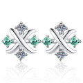 wholesale S925 sterling silver cross-border wholesale small windmill moissanite earrings, high-end women's jewelry ear studs-0-8