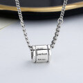 wholesale S925 Sterling Silver Trendy Tank Chain Cylinder Necklace InsDesign Punk Collarbone Chain Women's Jewelry-0-2