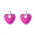 wholesale S925 Sterling Silver Korean-style Creative Trendy Heart-shaped Resin Enamel Fashion Playful Color-blocking Versatile Earrings-0-6