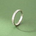 wholesale S925 Sterling Silver Fresh Sweet Ins Style Exquisite Tang Grass Pattern Leaf Line Couple Ring R02855-0-4