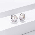 wholesale 925 Sterling Silver Pearl Earrings New Ear Studs Light Luxury High-End Freshwater Pearl Earrings for Women Mother's Style-0-2