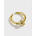 wholesale S925 Sterling Silver YHJ268 Korean-style Versatile Student Ring Ins Niche Minimalist Knot Adjustable Open Ring for Women-0-0