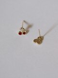 wholesale 9K gold cherry earrings, new trendy internet-famous minimalist women's small summer-0-2