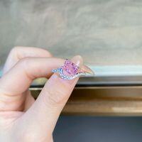 wholesale 925 Sterling Silver Ring Women Ice Flower Cut Radiant Cut High Carbon Diamond Ring Cross-Border Bestseller Direct from Manufacturer-Pink Diamond-CBJZ432 7