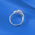 wholesale Sterling Silver 6*9 Oval Petite Three-Stone Silver Ring Ethereal and Elegant Live Cross-Border Collection-0-1