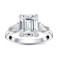 wholesale S925 Sterling Silver Emerald-Cut Moissanite Fashion High-End Engagement Ring, Popular in Europe and America-8*10 Radiant Cut Moissanite Ring 9