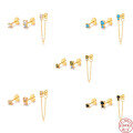 wholesale S925 Sterling Silver 3-Piece Set Asymmetric Ear Studs, Cross-Border Hot Sale INS Style Earring Collection-0-3