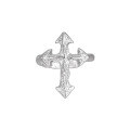 wholesale S925 Sterling Silver 2031 Cross Ring for Women, High-End Sense, Niche, Individual, Trendy, Unisex, Vintage, Heavy Work Index Finger Ring-0-5