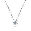 wholesale S925 Sterling Silver Korean-style Necklace with Simulated Diamond Pendant, Small and Simple, Fashionable and Elegant-0-4