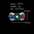 wholesale 925 Silver Gold-Plated Ring with High-Carbon Diamond Muzo Green Fruit Tapestry, Exquisite Banquet Travel Versatile Women's Ring-0-2