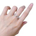 wholesale S925 Sterling Silver Round Bezel Set Diamond Ring Minimalist Xiaohongshu Ring Stackable Jewelry-0-4