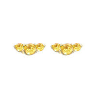 wholesale S925 Sterling Silver Cross-border Piercing Helix Ear Stud Ins Advanced Sense Colored Zircon Flat Back Ear Pin Women-Yellow Diamond Gold—Short (1.0*6m)—Single