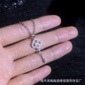 S925 Silver Moissanite Twilight Key Necklace, Full Diamond-0-1