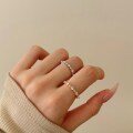 wholesale S925 Sterling Silver Dainty Love Heart Round Diamond Arrangement Design Fashion Versatile High-End Delicate Ring for Women-0-1