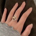 wholesale S925 Sterling Silver Geometric Swarovski Pearl Ring for Women, Small and Niche, Luxurious and High-End, Korean Style Stacking Ring-0-0