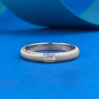 wholesale S925 Silver Three-Row Stackable Brushed Band Ring, Fashionable and Versatile Statement Piece from Zhuozhifang Jewelry Live New Collection-R1235 Brushed Silver Ring  Size 8