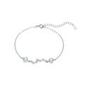 wholesale S925 silver cross-border e-commerce drop shipping pure silver bracelet, moonstone bracelet for women, fashionable and niche design-0-3
