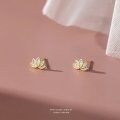 Sterling Silver Anemone Screw Earrings, 2025 New Trendy Minimalist Design-0-2