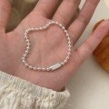 wholesale S925 Sterling Silver Korean Version Round Beaded Bracelet for Women, Small, Creative, Minimalist, Delicate, Trendy Hand Jewelry-0-1