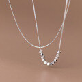 wholesale 925 Sterling Silver Crushed Silver Necklace, Ins-style Design, Elegant Collarbone Chain Necklace for Women, Y00161-0-3