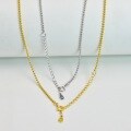 wholesale 925 Sterling Silver Student Collarbone Necklace with 18K Gold Plated Bead Chain, Women's Minimalist Basic Layering Chain Wholesale-0-0