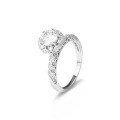 Sterling Silver Moissanite Ring for Women, Luxury Proposal Diamond Ring-0-3