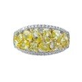 wholesale High-Carbon Gold, Light Luxury Ins Advanced Sense Micro-Set Zirconia Yellow Diamond Ring for Women, Full Diamond Elegant and Versatile Style-0-4