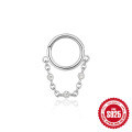 wholesale S925 Sterling Silver Seamless Hoop with Fringe for Women's。-0-8