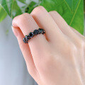 wholesale S925 Silver European and American Black Diamond Eternity Round Ring for Men and Women, Internet Famous-0-3