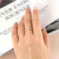 Metal Alloy Light Luxury Round Diamond Ring with Micro-Set 5A Zircon-0-2