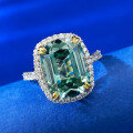 wholesale S925 silver jewelry, 10*14mm tourmaline green ring, fashionable commuter style, women's live broadcast style-0-1