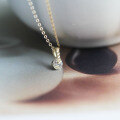 wholesale 9K gold wholesale simple and shiny versatile women's minimalist Korean elegant pendant with zirconia-0-1