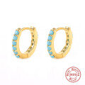 wholesale S925 Sterling Silver with Colorful Diamonds Classic Hoop Earrings,-0-14