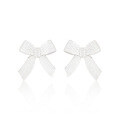 wholesale S925 Sterling Silver 814 Floral Stripe Bow Ear Studs Women Minimalist Style Small and Fresh Original Ins High-end Silver Earrings-0-0