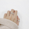 wholesale S925 Korean-style chic minimalist design hollow small circle ring HJZ240-0-3