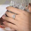 S925 Silver Ring with 5*10mm Oval Full Moissanite-0-2