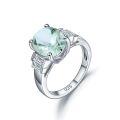 wholesale S925 Sterling Silver Natural Green Amethyst Ring High-End Fashion Luxury Set with Colored Gemstone Green Spinel Ring New Style-0-4