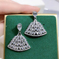 wholesale 925 Sterling Silver Exquisitely Set with High-Carbon Diamond White Diamond Noble Vintage Silver Hypoallergenic Earrings-0-2