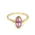 wholesale 925 Silver Gold-Plated Japanese Retro Amethyst Hollow Floral Pattern Ring, Reversible Design Women's Wholesale-0-2