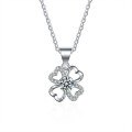 S925 Silver Flower Micro-Set D Color Moissanite Necklace-0-3