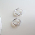 wholesale S925 Sterling Silver Korean-style Creative Trendy Fishbone Pattern Earrings New Simple Stud Earrings-0-2