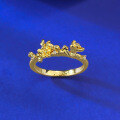 wholesale S925 Gold-Plated Silver Mùjǐng Jewelry Simple and Elegant Floral Plum Blossom Petal Ring for Women-0-3