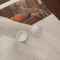 wholesale S925 Sterling Silver Circular Small Luxe Checkerboard Stud Earrings for Women, Korean Spring and Summer New Arrival High-End French Style Earrings-0-1