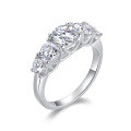 925 Sterling Silver 1-Carat Moissanite Women's Ring, Multi-Stone, Exquisite Craftsmanship, New High-End Niche Design-0-3