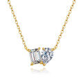 18K Gold Plated S925 Sterling Silver Moissanite Pendant Necklace-0-3
