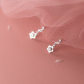 wholesale S925 Sterling Silver Inlaid Diamond Five-Petal Flower Earrings Korean Style Sweet Geometric Personality Elegant Ear Accessories M02156-0-4